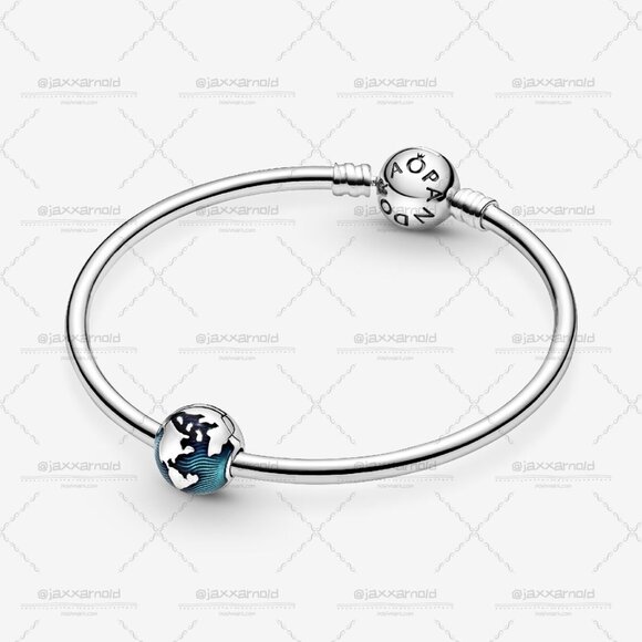 Pandora Blue Globe Clip Charm - Picture 4 of 4